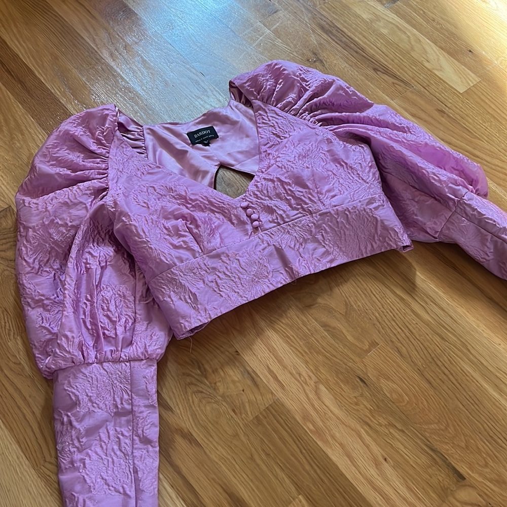 Women’s Bardot Long Sleeve Jacquard Top - Picture 3 of 5